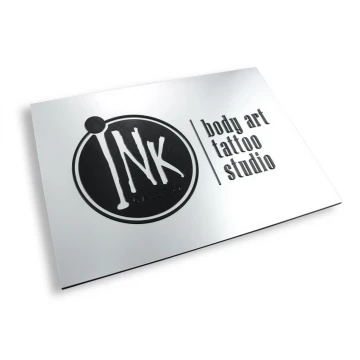 SZYLD FIRMOWY z WYPUKŁYM LOGO - srebrny - SZ062 - wymiary 297x210mm (A4)