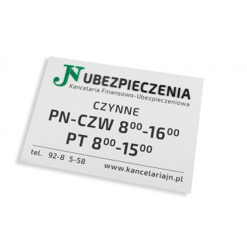 SZYLD FIRMOWY z WYPUKŁYM LOGO - na drzwi - SZ117 - wymiary: 420x300mm