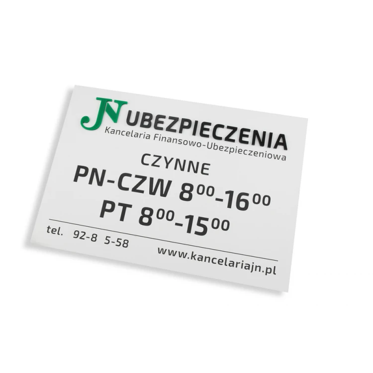 SZYLD FIRMOWY z WYPUKŁYM LOGO - na drzwi - SZ117 - wymiary: 420x300mm