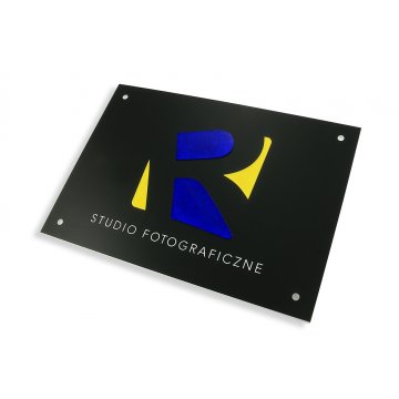 SZYLD FIRMOWY z WYPUKŁYM LOGO - kolorowy - SZ071 - wymiary: 297x210mm (format A4)