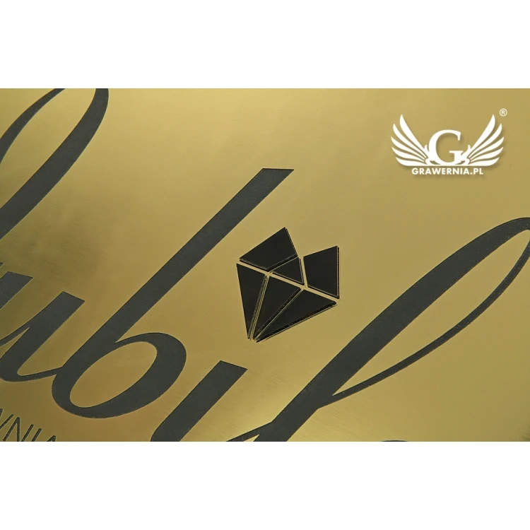 SZYLD FIRMOWY z WYPUKŁYM LOGO - złoty - SZ070 - wymiary: 297x210mm (format A4)