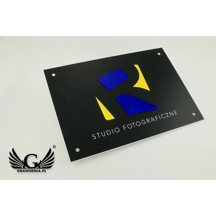 SZYLD FIRMOWY z WYPUKŁYM LOGO - kolorowy - SZ071 - wymiary: 297x210mm (format A4)