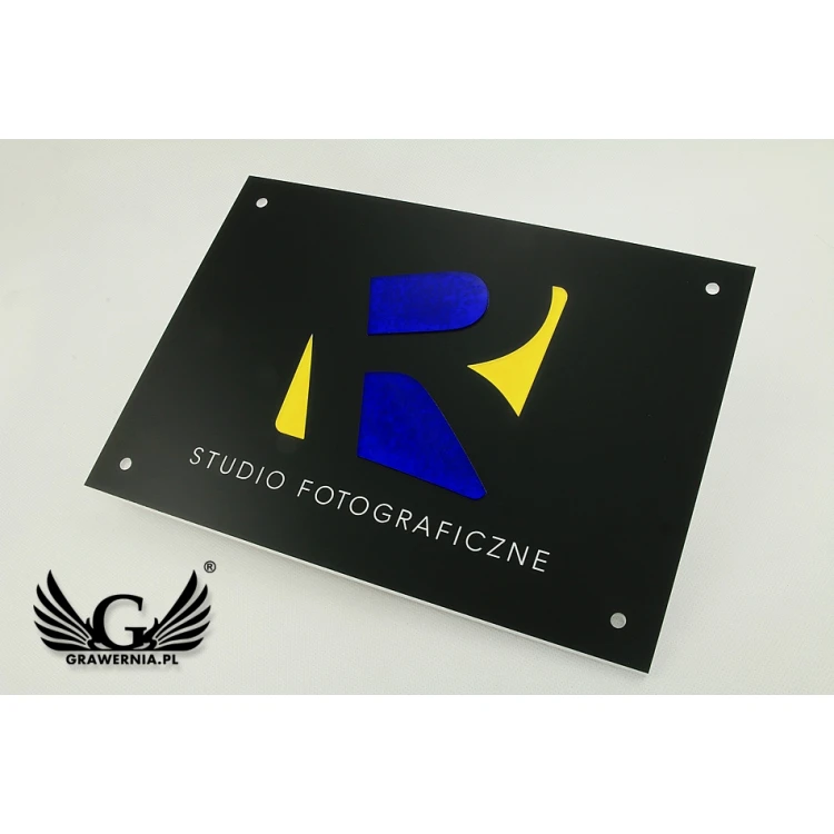 SZYLD FIRMOWY z WYPUKŁYM LOGO - kolorowy - SZ071 - wymiary: 297x210mm (format A4)