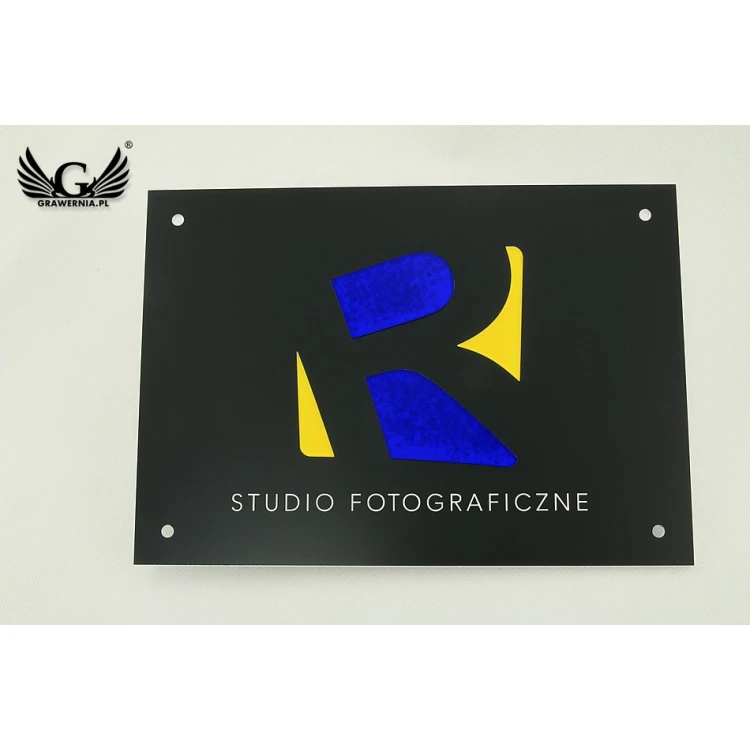 SZYLD FIRMOWY z WYPUKŁYM LOGO - kolorowy - SZ071 - wymiary: 297x210mm (format A4)