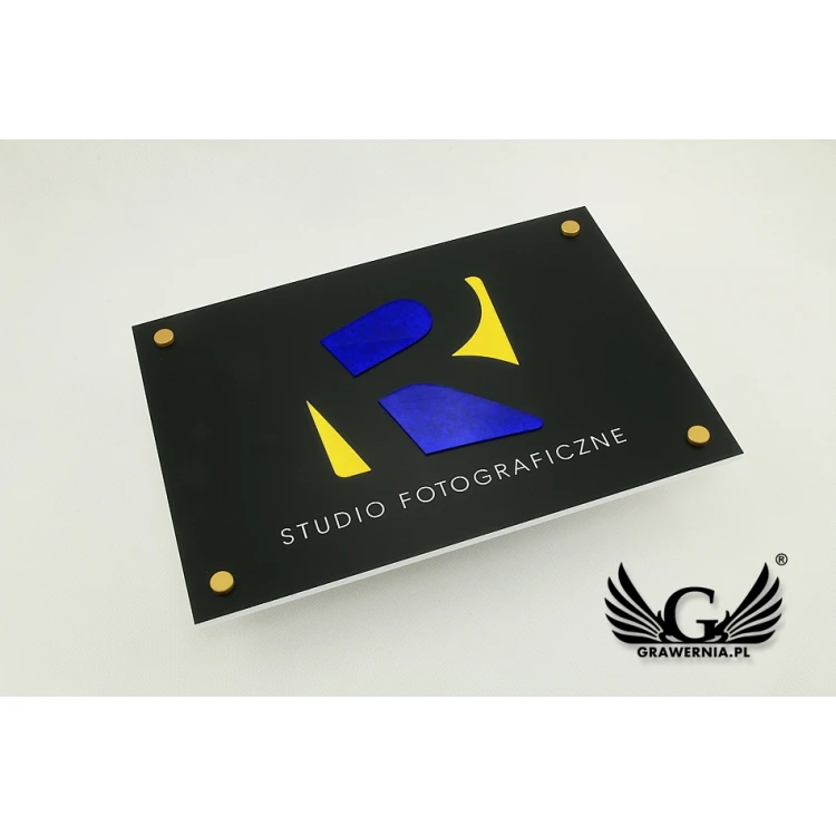 SZYLD FIRMOWY z WYPUKŁYM LOGO - kolorowy - SZ071 - wymiary: 297x210mm (format A4)