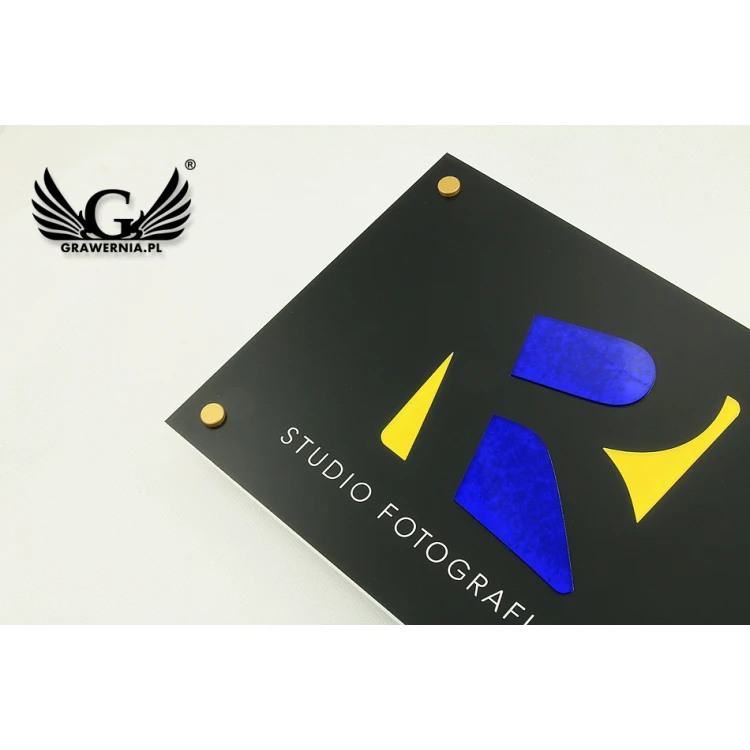 SZYLD FIRMOWY z WYPUKŁYM LOGO - kolorowy - SZ071 - wymiary: 297x210mm (format A4)