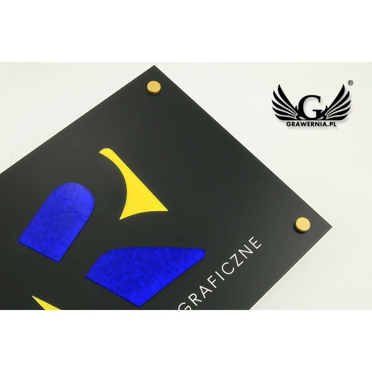SZYLD FIRMOWY z WYPUKŁYM LOGO - kolorowy - SZ071 - wymiary: 297x210mm (format A4)