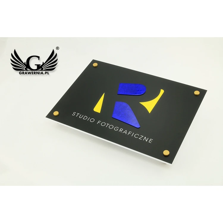 SZYLD FIRMOWY z WYPUKŁYM LOGO - kolorowy - SZ071 - wymiary: 297x210mm (format A4)