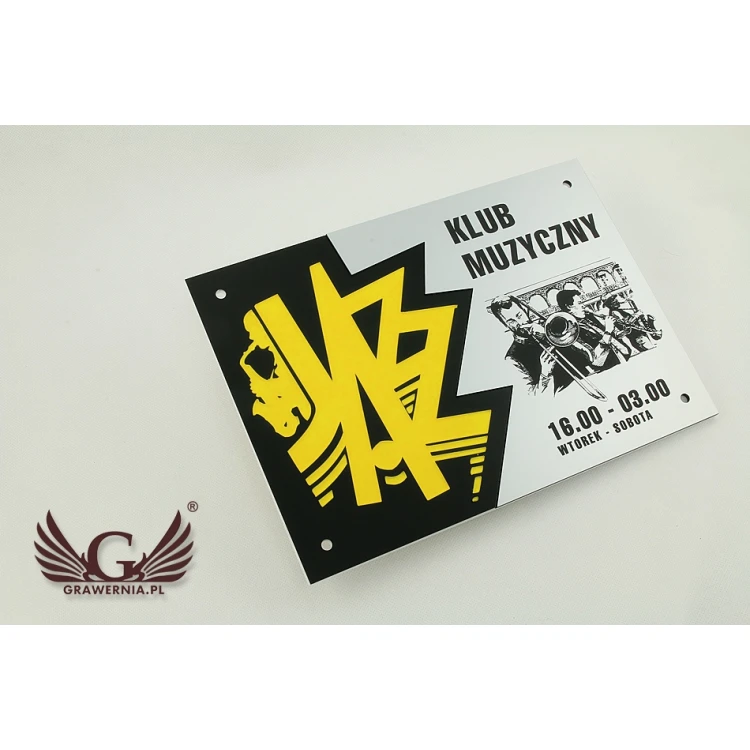 SZYLD FIRMOWY z WYPUKŁYM LOGO - kolorowy - SZ072 - wymiary: 297x210mm (format A4)
