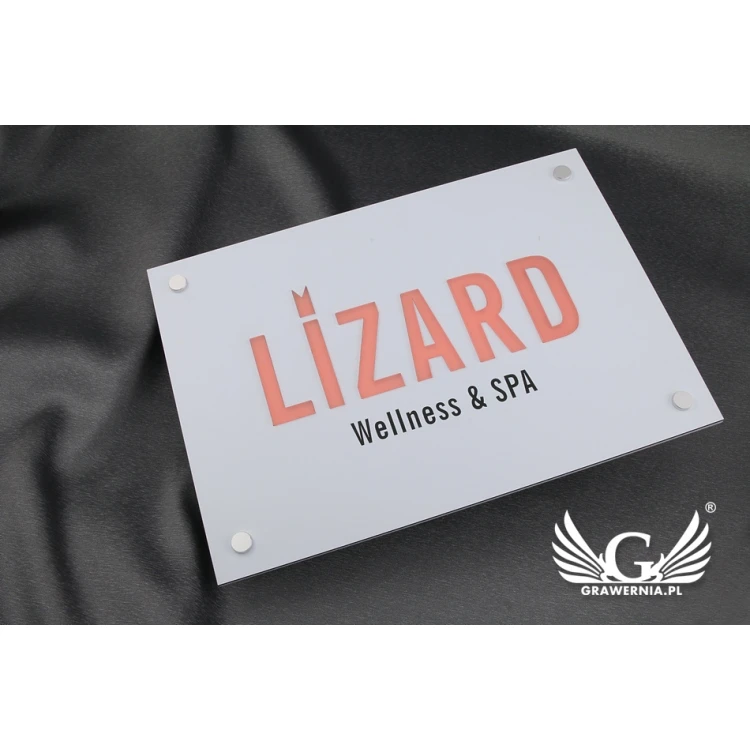 SZYLD FIRMOWY z WYPUKŁYM LOGO - kolorowy - SZ074 - wymiary: 297x210mm (format A4)