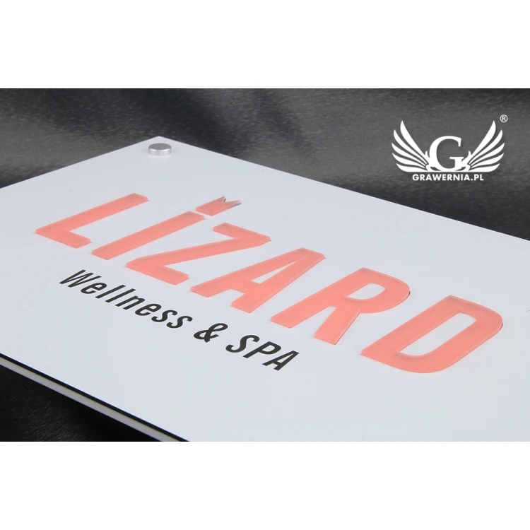 SZYLD FIRMOWY z WYPUKŁYM LOGO - kolorowy - SZ074 - wymiary: 297x210mm (format A4)