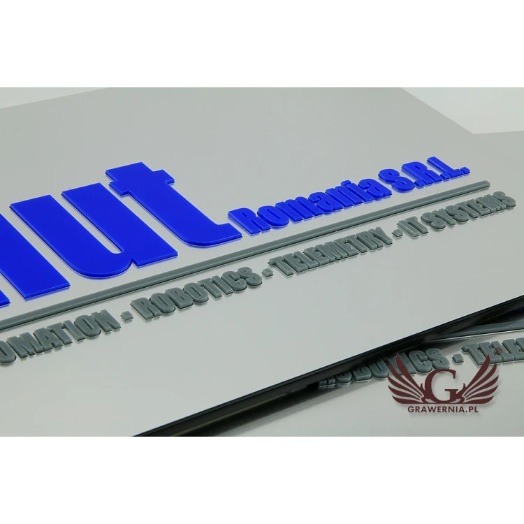 SZYLD FIRMOWY z WYPUKŁYM LOGO - kolorowy - SZ076 - wymiary 200x300mm