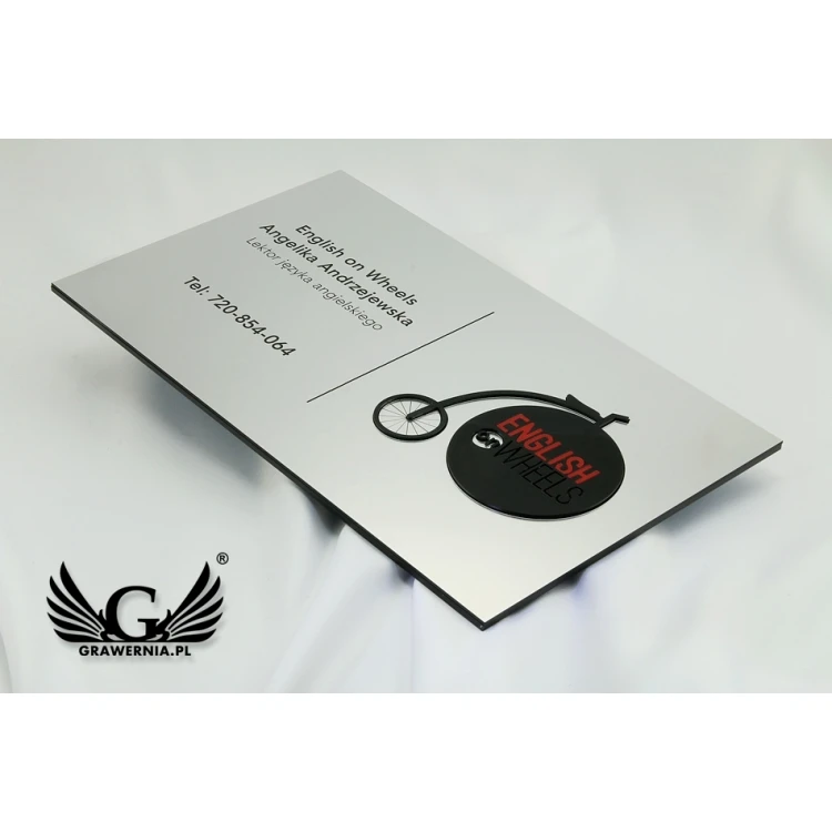 SZYLD FIRMOWY z WYPUKŁYM LOGO - kolorowy - SZ077 - wymiary 300x179mm