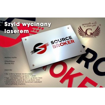 SZYLD FIRMOWY z WYPUKŁYM LOGO - kolorowy - SZ079 - wymiary: 594x420mm 