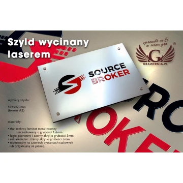 SZYLD FIRMOWY z WYPUKŁYM LOGO - kolorowy - SZ079 - wymiary: 594x420mm 