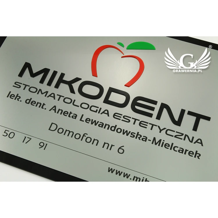 SZYLD FIRMOWY z WYPUKŁYM LOGO - kolorowy - SZ095 - wymiary 480x330mm