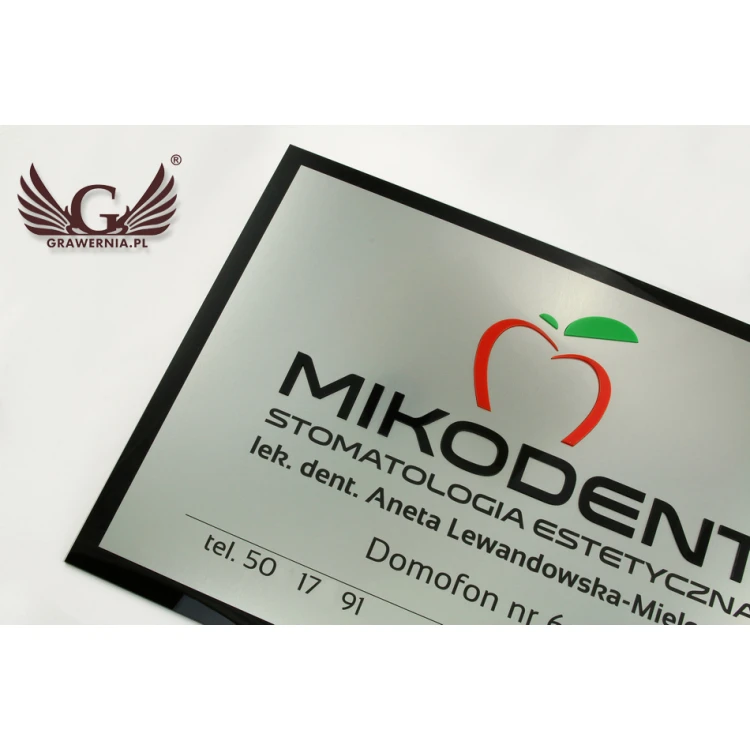 SZYLD FIRMOWY z WYPUKŁYM LOGO - kolorowy - SZ095 - wymiary 480x330mm