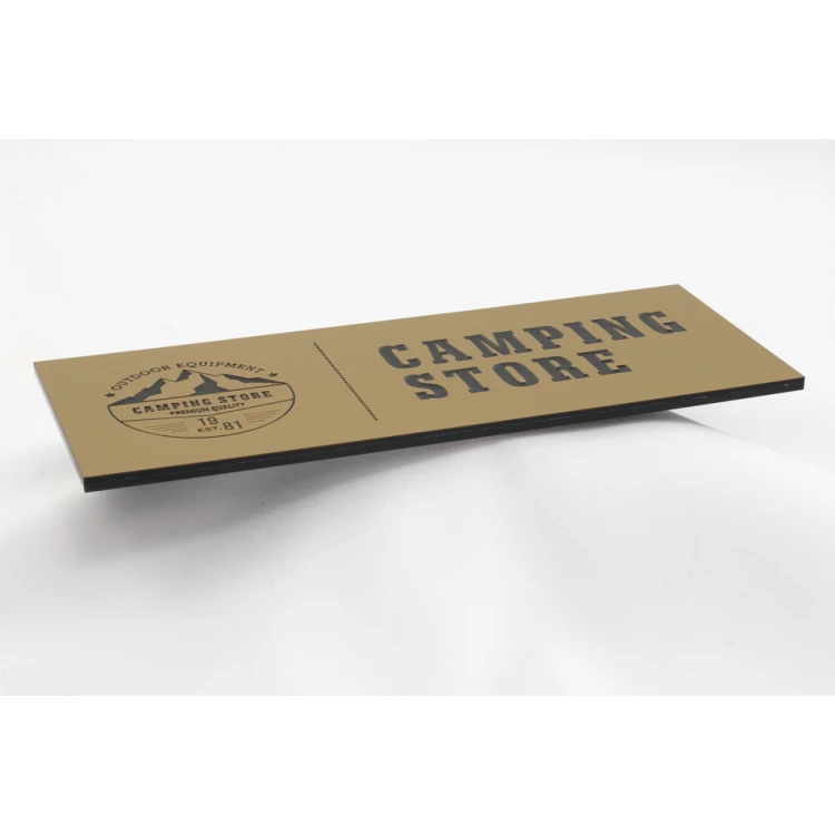 Szyld firmowy - złoty laminat grawerski mat exterior - SZ088 - wym. 275x90mm