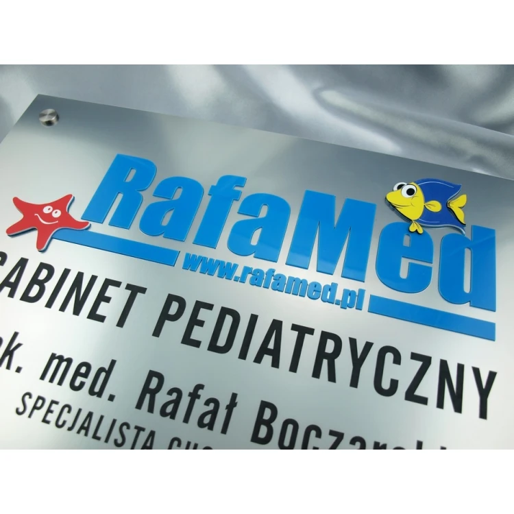 SZYLD GABINET LEKARSKI PEDIATRY - srebrny - SZ044 -  wym. 50x35cm