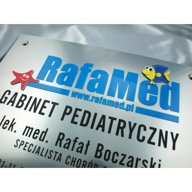 SZYLD GABINET LEKARSKI PEDIATRY - srebrny - SZ044 -  wym. 50x35cm