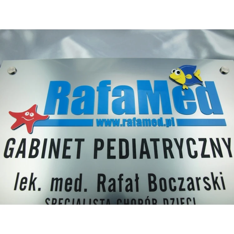 SZYLD GABINET LEKARSKI PEDIATRY - srebrny - SZ044 -  wym. 50x35cm