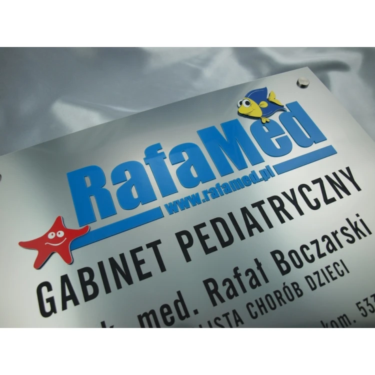 SZYLD GABINET LEKARSKI PEDIATRY - srebrny - SZ044 -  wym. 50x35cm