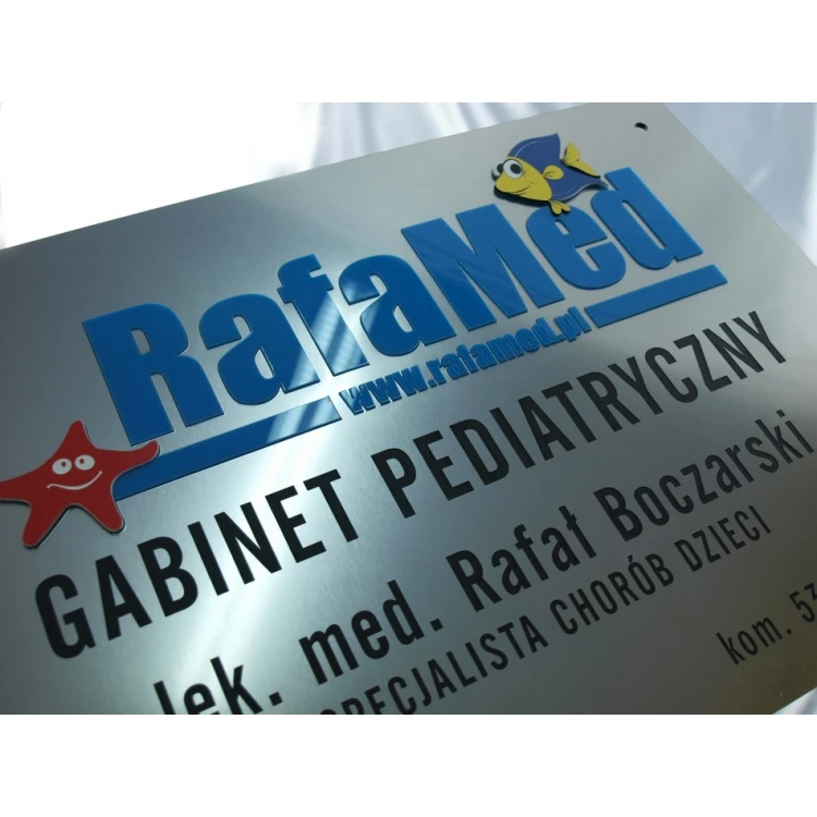 SZYLD GABINET LEKARSKI PEDIATRY - srebrny - SZ044 -  wym. 50x35cm