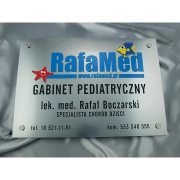 SZYLD GABINET LEKARSKI PEDIATRY - srebrny - SZ044 -  wym. 50x35cm