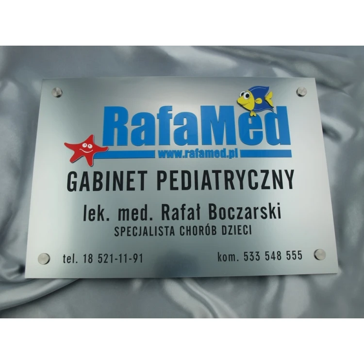 SZYLD GABINET LEKARSKI PEDIATRY - srebrny - SZ044 -  wym. 50x35cm