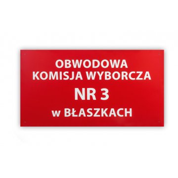 Szyld grawerowany gr. 3mm - wym. 1100x600mm - SZ114