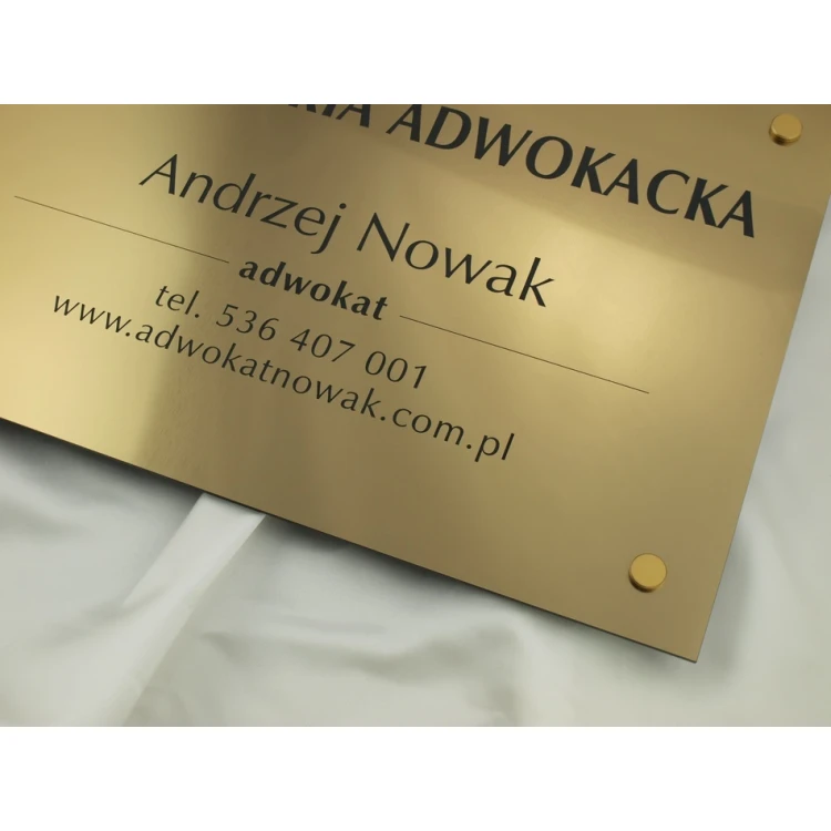 SZYLD GRAWEROWANY - KANCELARIA ADWOKACKA - złoty - SZ047 - wym. 500x350mm