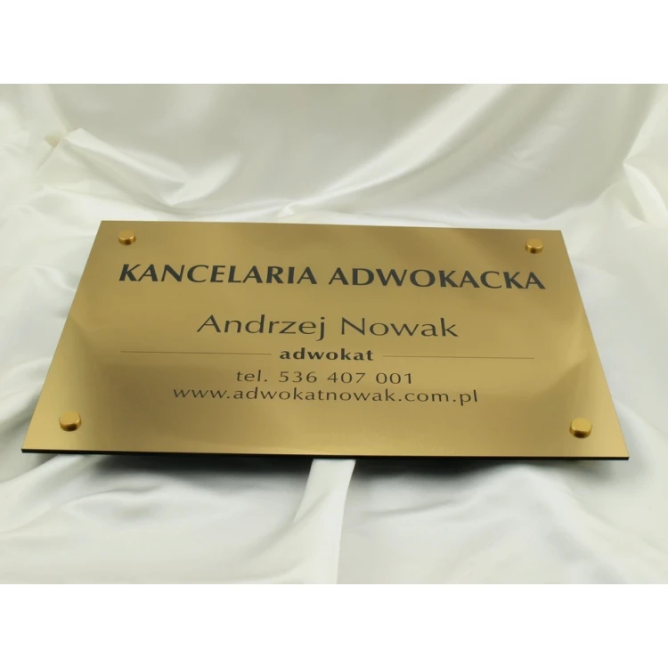 SZYLD GRAWEROWANY - KANCELARIA ADWOKACKA - złoty - SZ047 - wym. 500x350mm