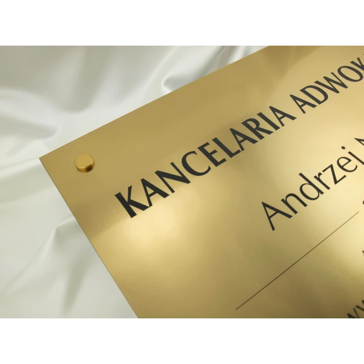 SZYLD GRAWEROWANY - KANCELARIA ADWOKACKA - złoty - SZ047 - wym. 500x350mm
