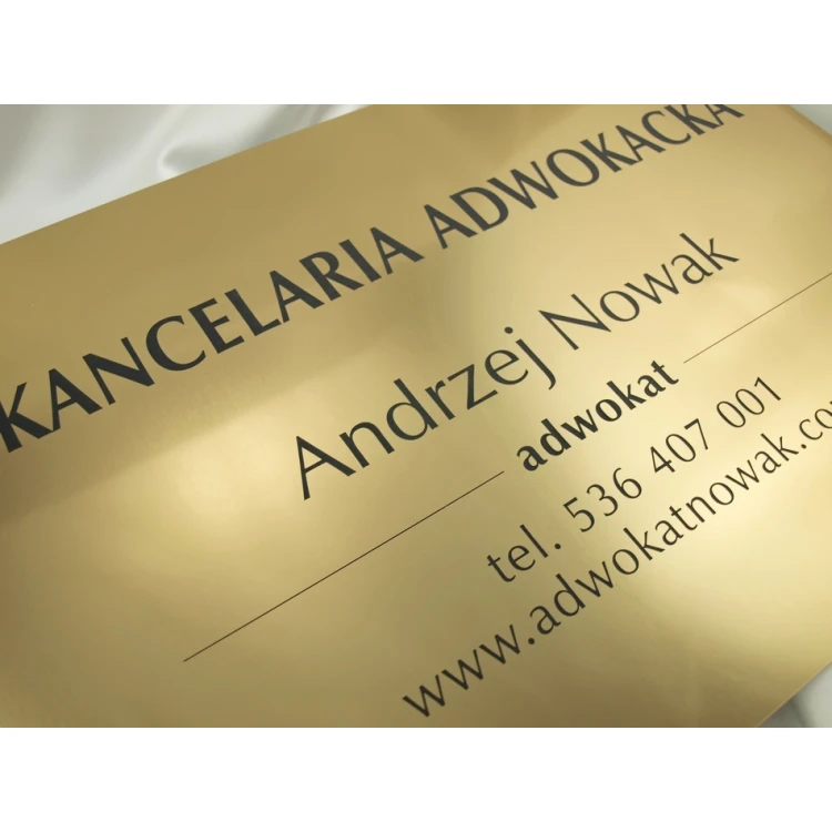 SZYLD GRAWEROWANY - KANCELARIA ADWOKACKA - złoty - SZ047 - wym. 500x350mm