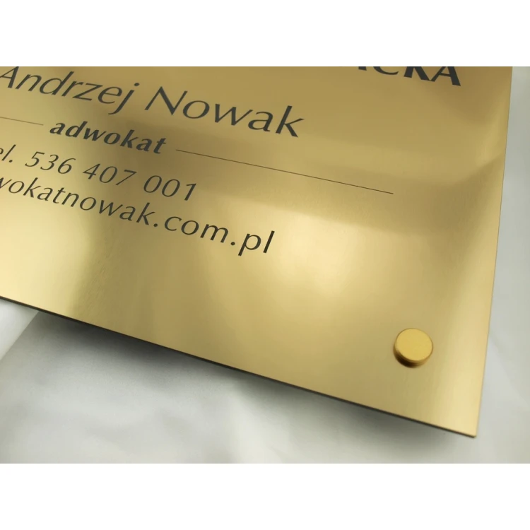 SZYLD GRAWEROWANY - KANCELARIA ADWOKACKA - złoty - SZ047 - wym. 500x350mm