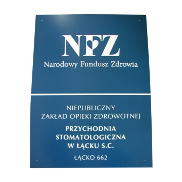 Szyld grawerowany na zewnątrz - wym. 600x450mm