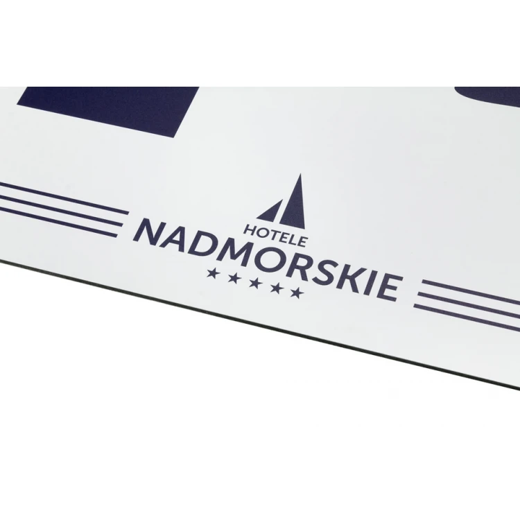 Szyld informacyjny DIBOND MAT biały 3mm - druk UV - wym. 800x550mm - SZUV027