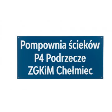 Szyld informacyjny grawerowany - niebieski laminat - SZ129 - wym. 600x300mm