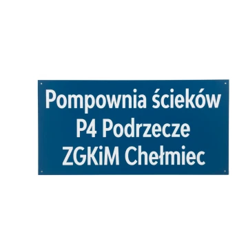 Szyld informacyjny grawerowany - niebieski laminat - SZ129 - wym. 600x300mm