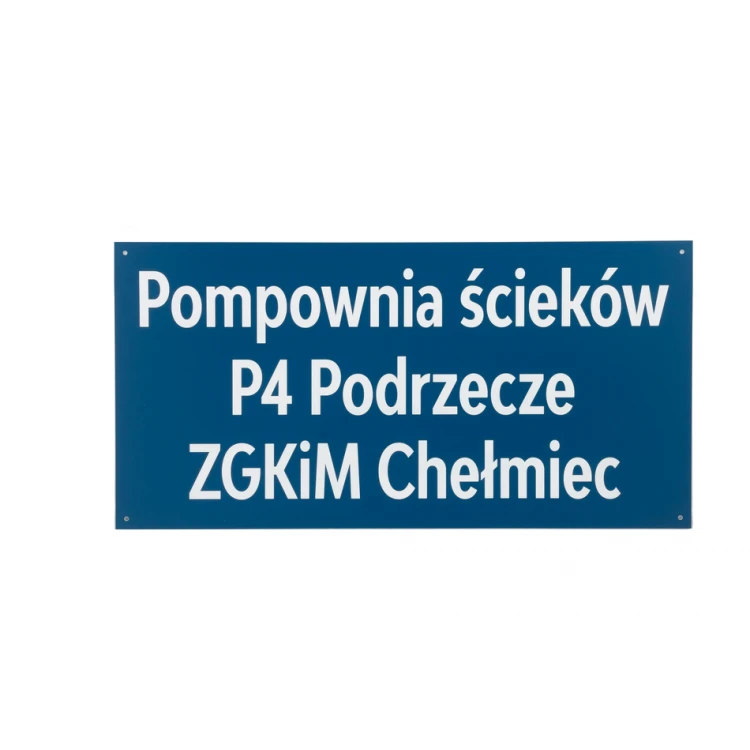 Szyld informacyjny grawerowany - niebieski laminat - SZ129 - wym. 600x300mm