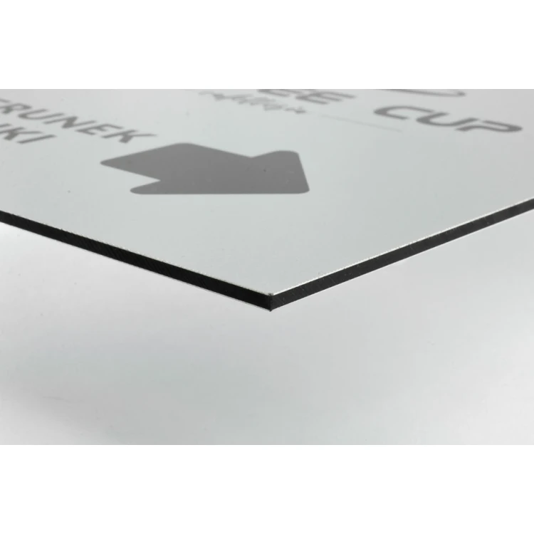 Szyld informacyjny - kierunek kolejki - wym. 210x297mm (A4) - DIBOND MAT 3mm - druk UV - SZUV010