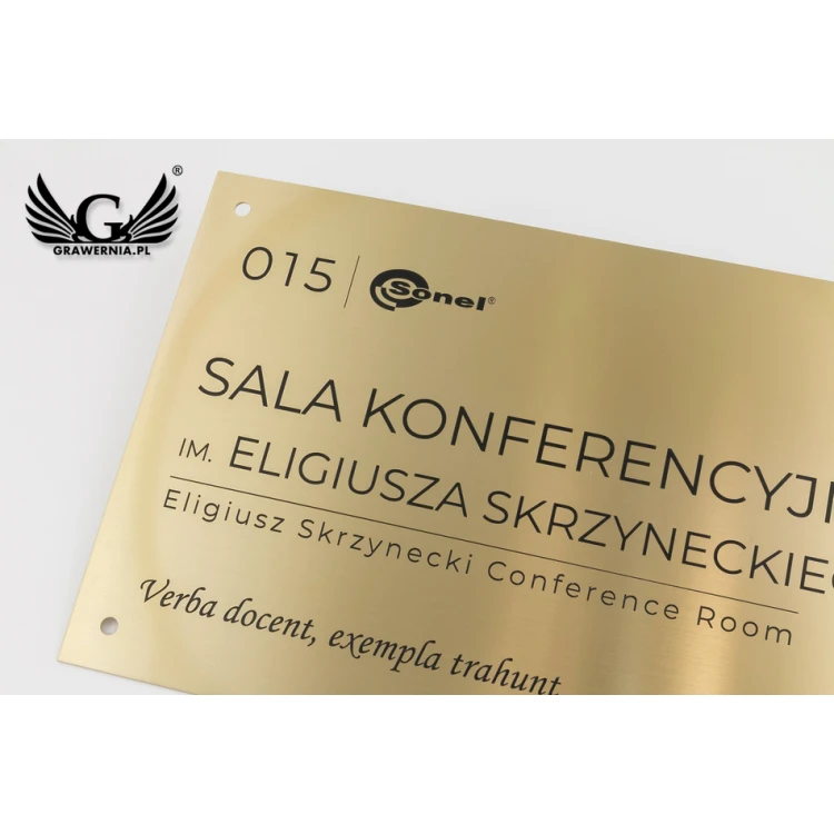Tablica mosiężna grawerowana - wym. 400x245mm - TAB078 