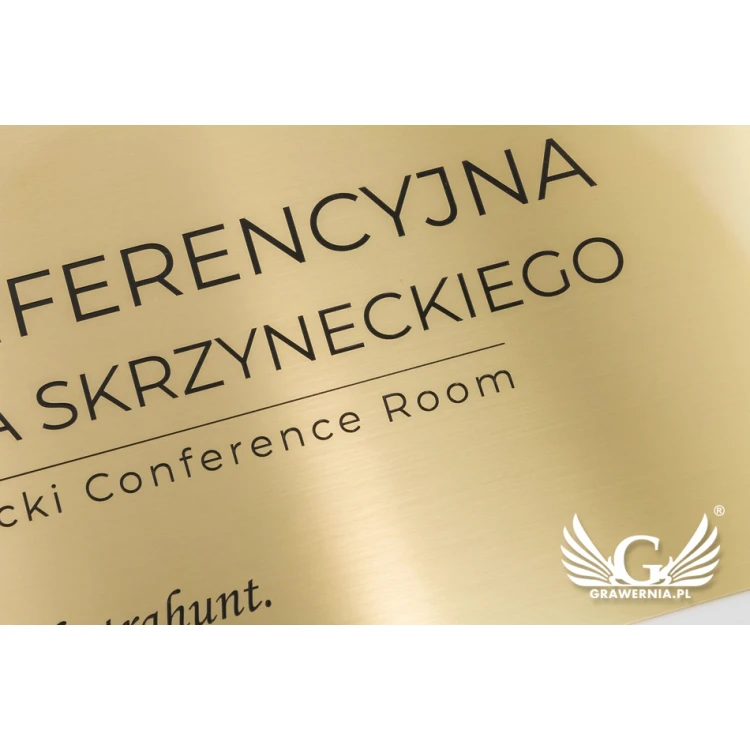 Tablica mosiężna grawerowana - wym. 400x245mm - TAB078 