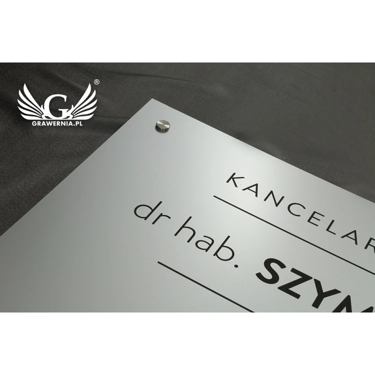 SZYLD KANCELARIA ADWOKACKA - laminat srebrny - SZ075 - wym. 800x440mm