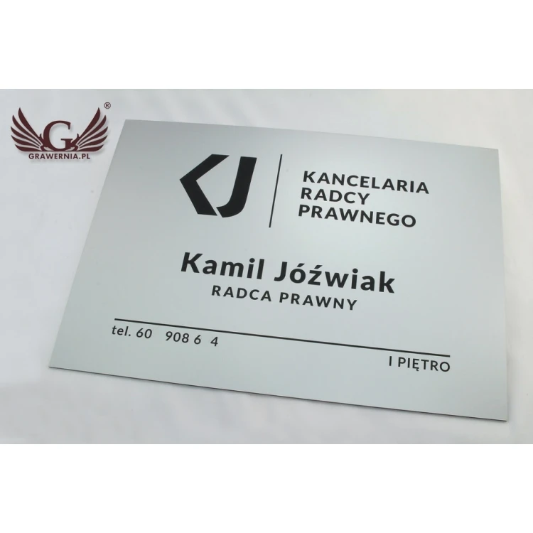SZYLD KANCELARIA RADCY PRAWNEGO - srebrny - SZ035 -  wym. 500x350mm