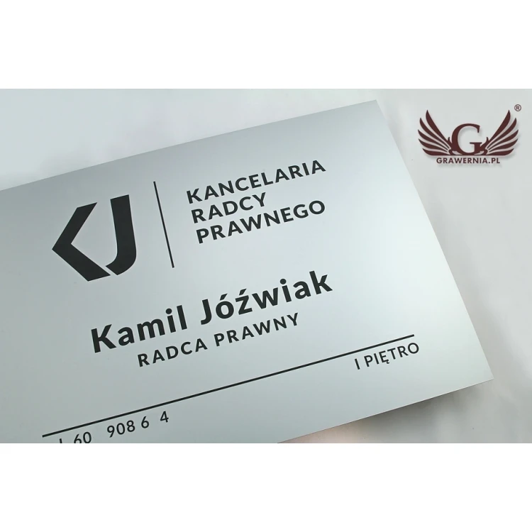 SZYLD KANCELARIA RADCY PRAWNEGO - srebrny - SZ035 -  wym. 500x350mm