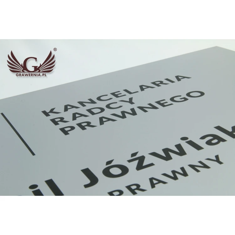 SZYLD KANCELARIA RADCY PRAWNEGO - srebrny - SZ035 -  wym. 500x350mm