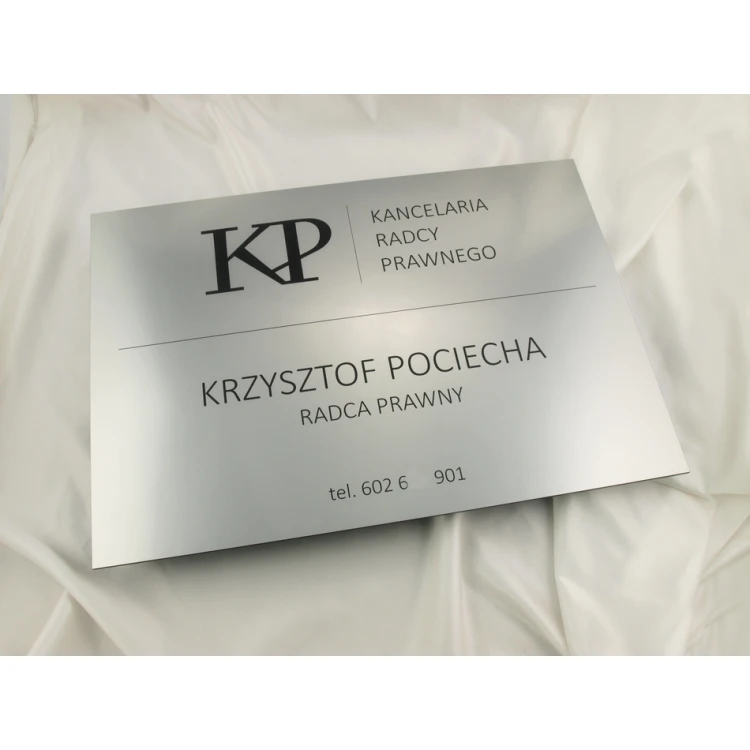 SZYLD KANCELARIA RADCY PRAWNEGO - srebrny - SZ035 -  wym. 500x350mm