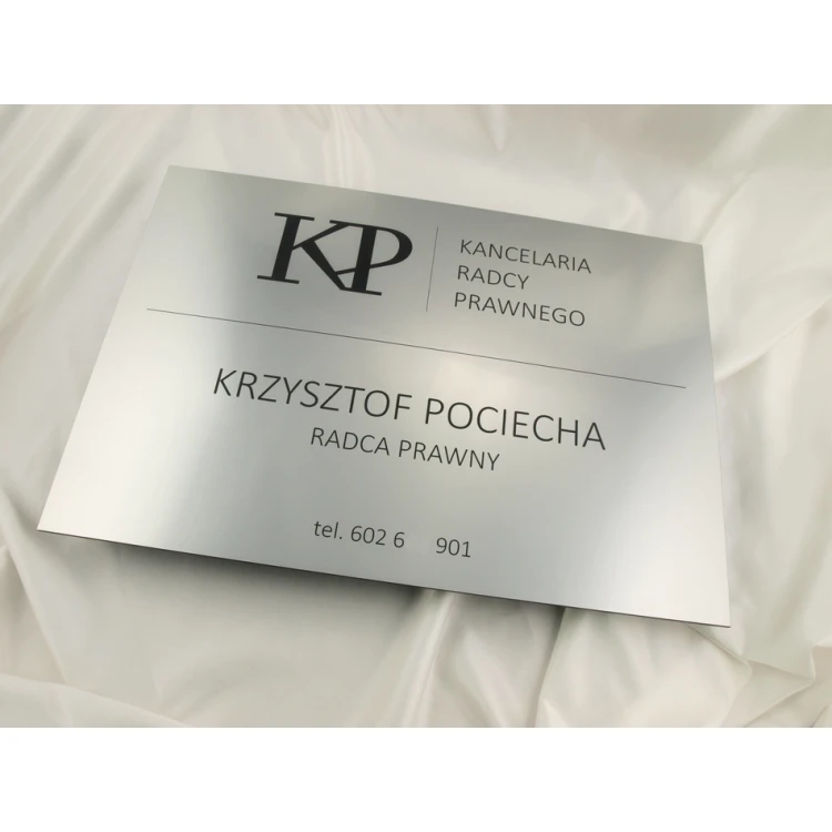 SZYLD KANCELARIA RADCY PRAWNEGO - srebrny - SZ035 -  wym. 500x350mm