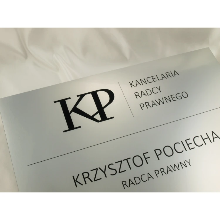 SZYLD KANCELARIA RADCY PRAWNEGO - srebrny - SZ035 -  wym. 500x350mm